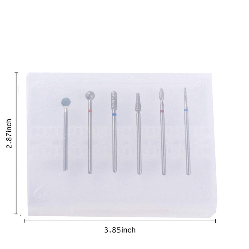 MZCMSL Russian Cuticle Drill Bit Set with Case,6pcs Cuticle Remover