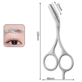 クシ付きマユハサミ 眉毛 ハサミ ステンレス 眉用はさみ 眉毛トリミング 眉のお手入れに 雑毛を刈り込む 男女兼用