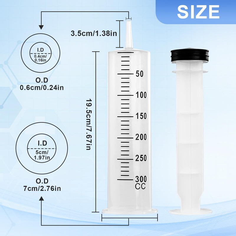 300 ml Large Syringe Plastic, Pet Feeding Syringe Sterile Packaging