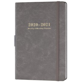 2022 Planner - 2022 Weekly & Monthly Planner with Calendar Stickers, Jan. 2022 - Dec. 2022, 5.75" X 8.25", A5 Premium Thicker Paper with Pen Holder, Inner Pocket and 88 Notes Pages - Gray