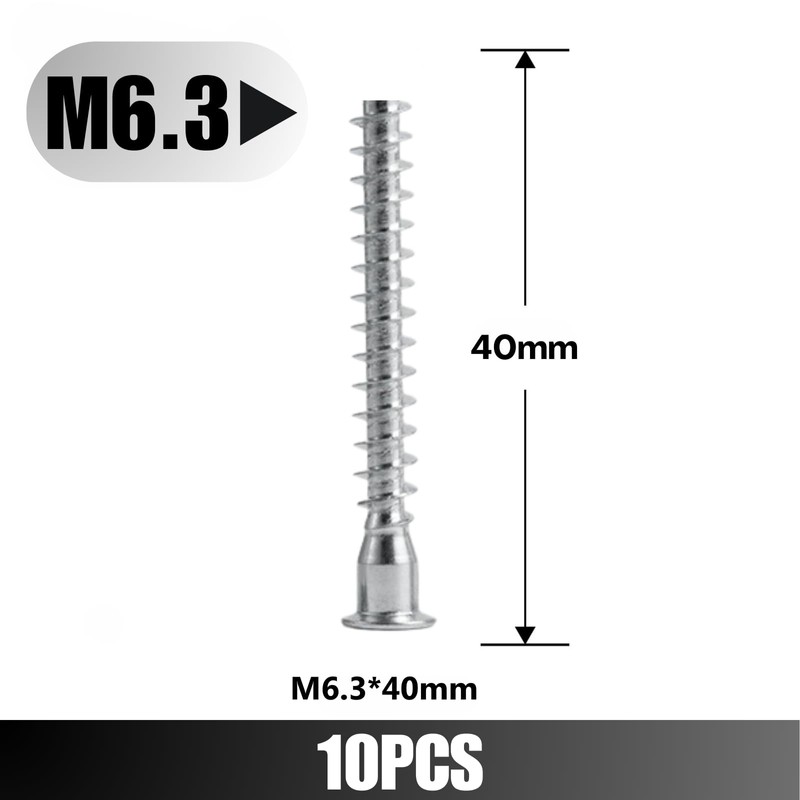 Confirmat Screws, M6.3 x 40 mm 10 PCs, Hex Socket