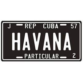 Cuba Pre-Revolution 1957 Havana Replica Metal License PlateL8