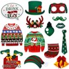 HOWAF 28 PCS Ugly Christmas Sweater Photo booth Props, Happiness