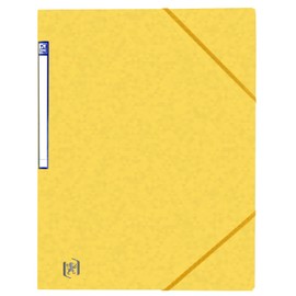 Oxford TopFile+ Pack of 10 Cardboard Folders Without Flaps with Elastic Bands A4 Format Yellow