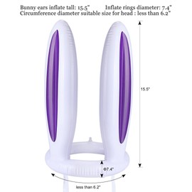 Konsait Easter Toss Games, 2pcs Inflatable Bunny Ears Hat with 12pcs Toss Rings Fun Easter Games for Kids Adults Family Indoor Outdoor Easter Toys Easter Party Games