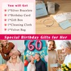 KENIY 60th Birthday Gifts for Women, Silver Heart Bracelets for