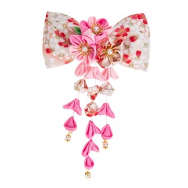 PACKOVE Japanese Style Hair Clip with Flower Tassel Elegant Bowknot Hair Ornament for Women Chic and