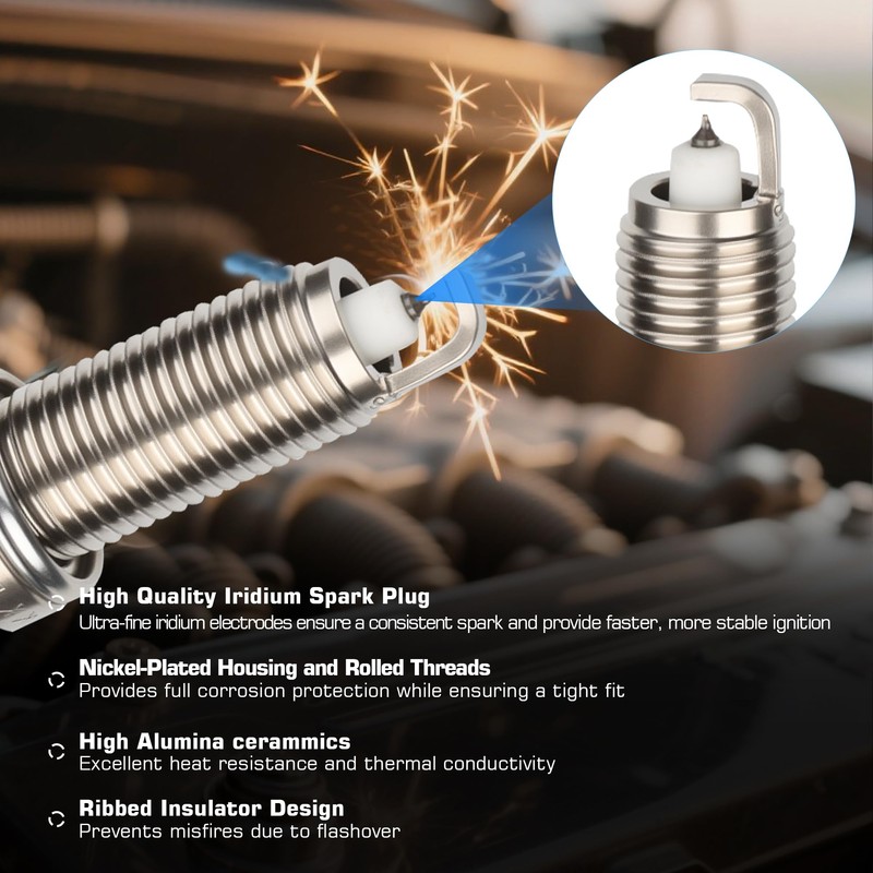 Ignition Coil Pack and Iridium Spark Plug Compatible with Nissan