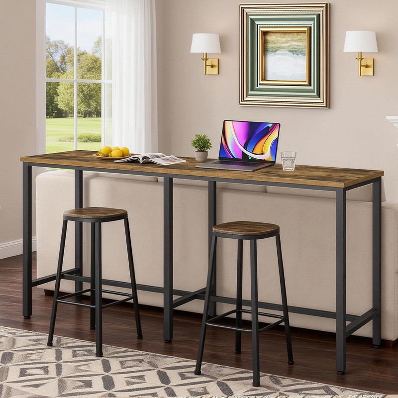 YATINEY 78.7" Long Bar Table, Counter Bar Height Table, High