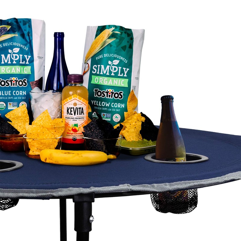 LESES Portable Picnic Table with Shelf Beach Table Outdoor Folding