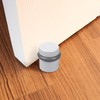 Modern Cylindrical Door Stop – White Floor Rubber Bumper, 2-Pack