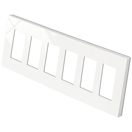 1 Pack BESTTEN 6-Gang Screwless Wall Plate, Decorator Outlet Cover, USWP4 Glossy Off White, Wallplate for Light Switch, Dimmer, GFCI, USB Receptacle, H4.69” x L12.0”, ETL Listed
