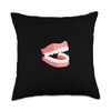False Teeth Dentures Funny Dentist Prosthodontist Throw Pillow