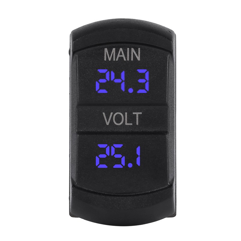 Car DC 10V-60V Blue LED Digital Dual Voltmeter Universal for