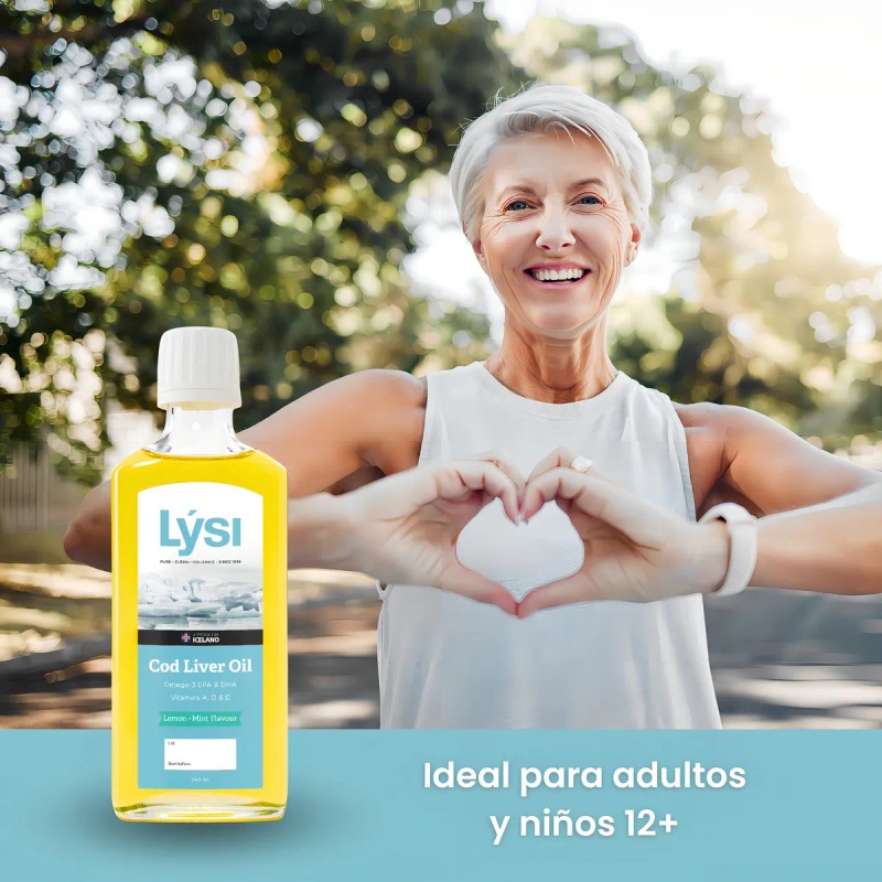 Aceite Hígado Bacalao Omega 3 Lýsi Limón Menta 240ml Sin