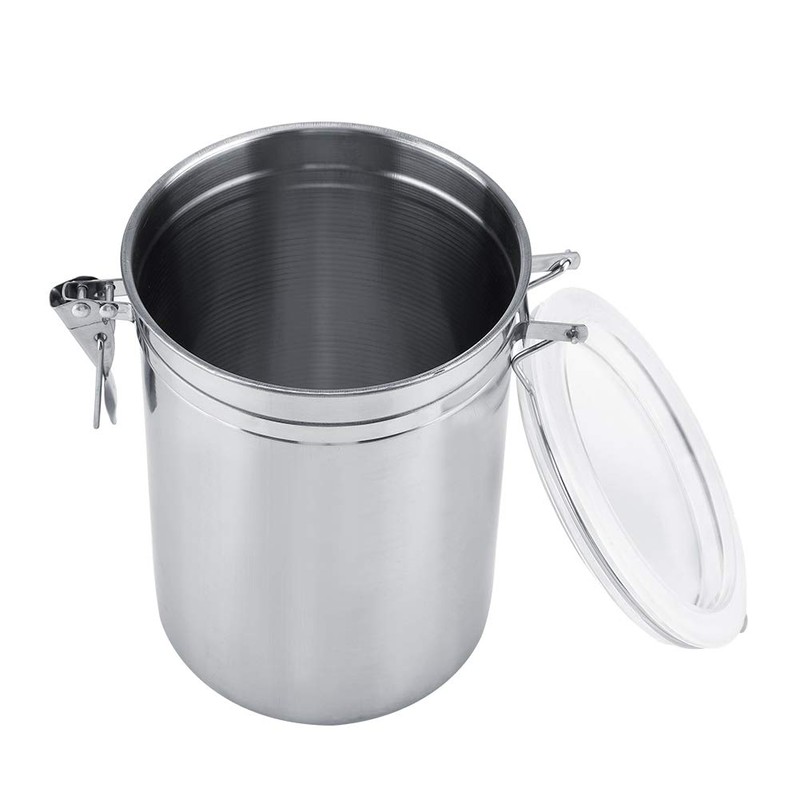 Food Storage Jar, Stainless Steel Coffee Container Airtight Sealed Food