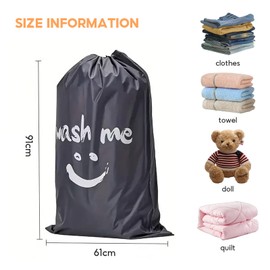 Travel Laundry Bag, 2 Pcs Portable Large Laundry Bags, Durable Rip-Stop Dirty Clothes Bag, Dirty Laundry Hamper with Drawstring Cord for Travel Home
