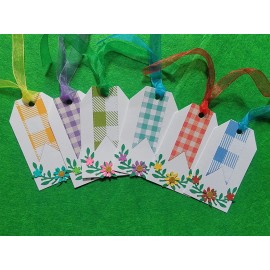 Unbranded 6 All Occasion Gift Tags with ribbons cardstock