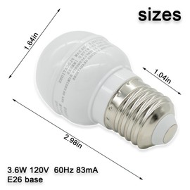 W11043014 W10865849 W10837631 W10745744 W10565137 Refrigerator LED Light Bulb for Whirlpool Freezer Light Bulb Replacement