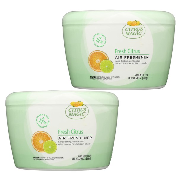 Citrus Magic Odor Absorbing Solid Air Freshener, Fresh Citrus, 20-Ounce, Pack of 2