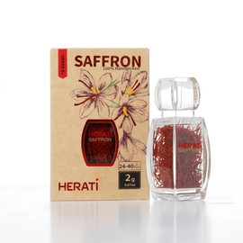 Herati Saffron Super Negin Grade 1 Threads 2 Grams Crystal Bottle, Award Winning Afghan Saffron Direct From Farm, Hand Harvested Pure All Red Threads For Tea Paella Rice Biryani Golden Milk