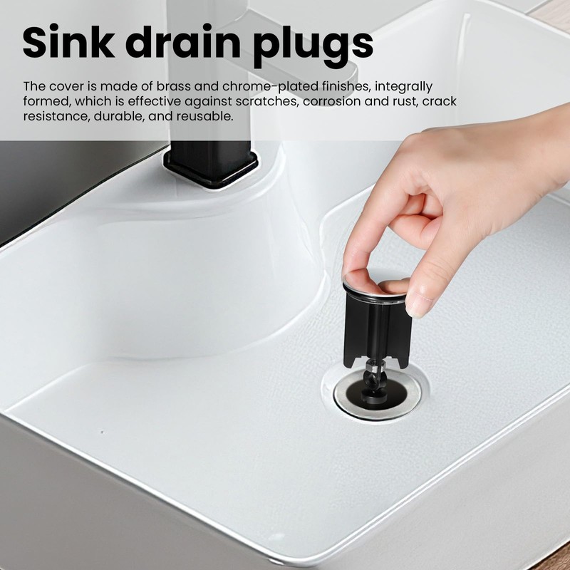 40mm Pop Up Sink Plug Replacement, Adjustable Height Rust-Proof and