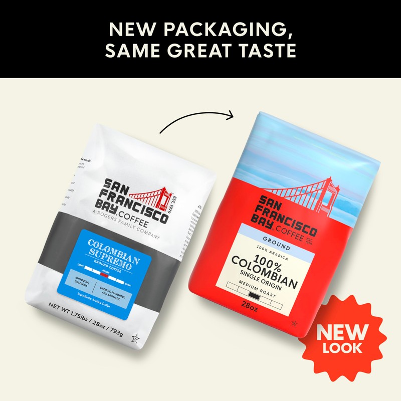 San Francisco Bay Ground Coffee, 100% Columbian (28 oz Bag),