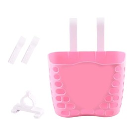 Kids Bike Basket Cute Hollowed Kid's Bicycle Front Handlebar Plastic Basket Kids Bicycle Basket for Girls & Boys Bike, 19x13x14.5cm 1PC Kids Bike Basket Bike Accessories for Girls Bicycle Handleb