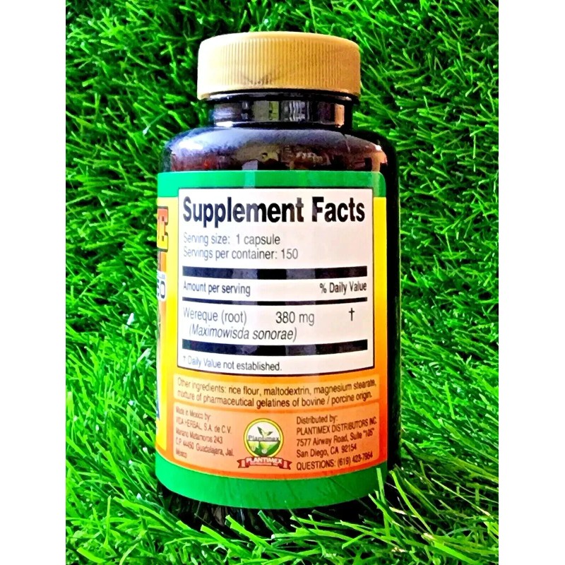 Vida Herbal (5) WEREKE 750 Capsules Wereque (Maximowisda Sonorae) 100%