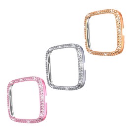 HEATSHAKING 3PCS Smart Watch Protective Case Bling Decorative Shockproof Shell Cover Fashion Watch Accessories Random Color
