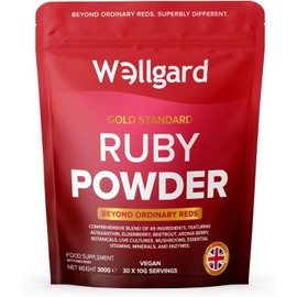 Wellgard Ruby Powder, Vitamins, Minerals, Fruits, Botanicals, Fibre, Live Cultures, 300g