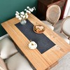 Reversible Double Layer Table Runner Faux Linen Fabric Charcoal Table