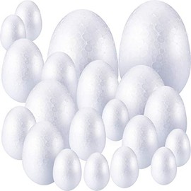 20 Pieces 6 Sizes Craft Foam Egg Easter Foam Egg White Styrofoam Egg Easter Smooth Egg Natural Polystyrene Egg Foam Handmade Egg Ball for Painting Easter Craft Decoration