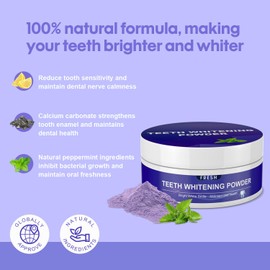 SarCop Teeth Whitening Powder - Enamel-Safe & Sensitivity-Free Natural Tooth Whitener for Coffee, Wine, Smoking Tea – Brighten Your Day, 1.7 oz