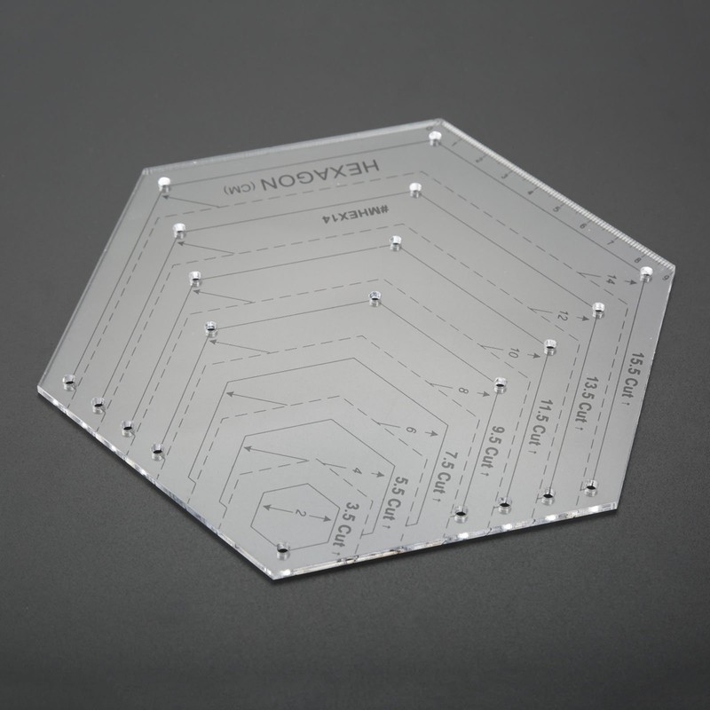Yetaha Hexagon Ruler, Sewing Patchwork Template Handmade Drawing Tools for