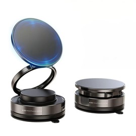 YECCNA Smartphone Holder, Car, Powerful Magnet, Vacuum Suction Cup + 360 Degree Adjustable + One Hand Operation, Washbasin, Kitchen, Dashboard, Tabletop, Folding, Vacuum Suction Car Supplies, Fall