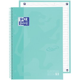 Oxford A4 European Book 1, lined, 160 pages with coloured margins, touch hard cover, with whiteboard, pastel mint