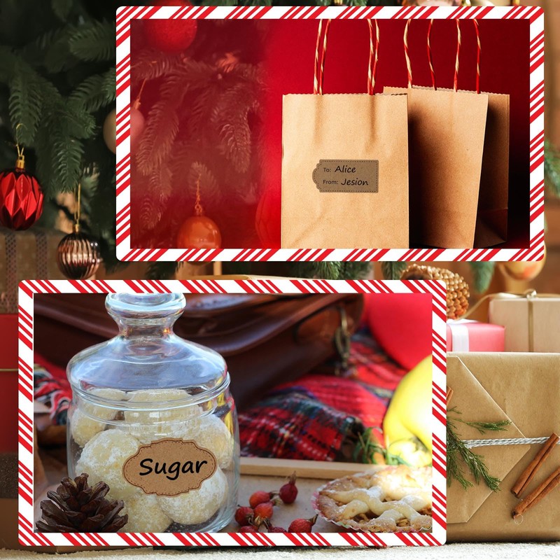Natural Brown Kraft to and from Gift Tag Stickers 1.2"X2.4",