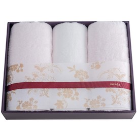 Imabari Towel Gift sara-la (Sarara) "Aya-irodori-" Face Towel, 3 Pieces, Pink/White, Made in Japan