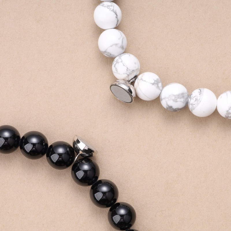 COAI Partner Bracelets with Magnet, Schorl howlite, Schorl