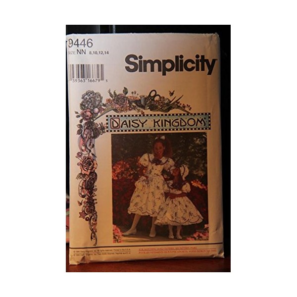 Simplicity Pattern 9446 Size NN 8,10,12,14 / Daisy Kingdom /