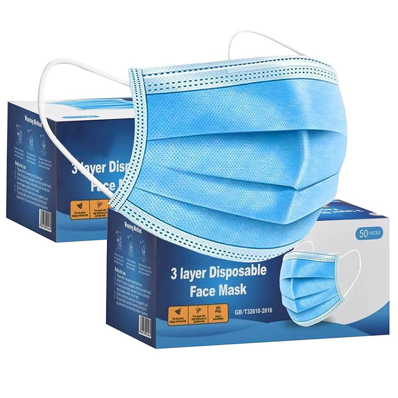 1ABOVE 100 PCS -3-Layer Protective Disposable Face Masks, Breathable Face