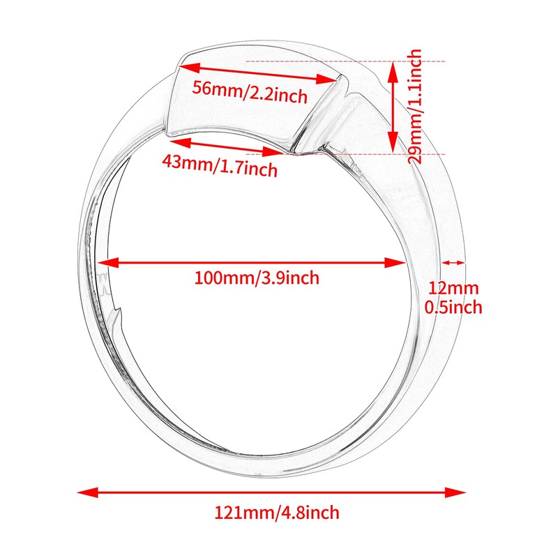 HDBUBALUS Motorcycle 5" Speedometer Trim Ring Bezel Visor Cover for
