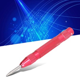 Punzón Central Automático con Metal de Acero Endurecido, Herramienta Universal para Maquinistas Y Carpinteros con Tapa Moleteada Ajustable para Controlar la Fuerza de Soplado(rojo) Punzón/Cincel/Pala