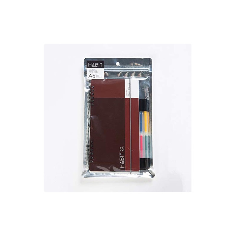 Nakabayashi HABIT Marker & Notebook/A5slim NW-SA504-2 Red