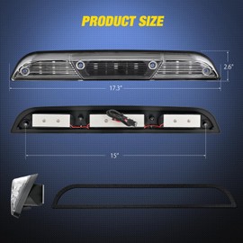 Nilight Third Brake Light Tail High Mount 3rd Stop Cargo Reverse Lights Clear Lens Compatible with Ford F150 2015 2016 2017 2018 2019 2020 Super Duty F250 F350 2017+ Ranger 2019+ Maverick 2022+