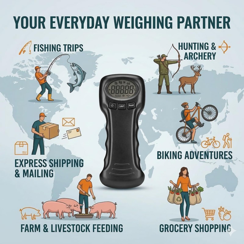 110lb/50kg Digital Luggage Scale - Portable Hanging Travel Scale for