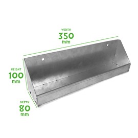 Jake's Farm Yard Chicken and Poultry Feeder Trough and Wall Mounted Galvanised Steel for Indoors or outdoors (38x15x9 cm)