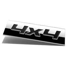 Chrome Finish Metal Emblem 4X4 Badge (Black Letter)