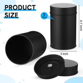 Zopeal 3 Pack Metal Tea Tin Canister with Airtight Double Lids 16 oz Round Tin Can with Lid Double Sealed Small Kitchen Container for Loose Tea Storage Coffee Sugar Candy Herbs and Spices